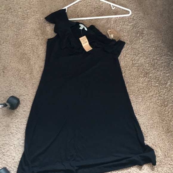 NWT AEO one shoulder black dress - Picture 5 of 7